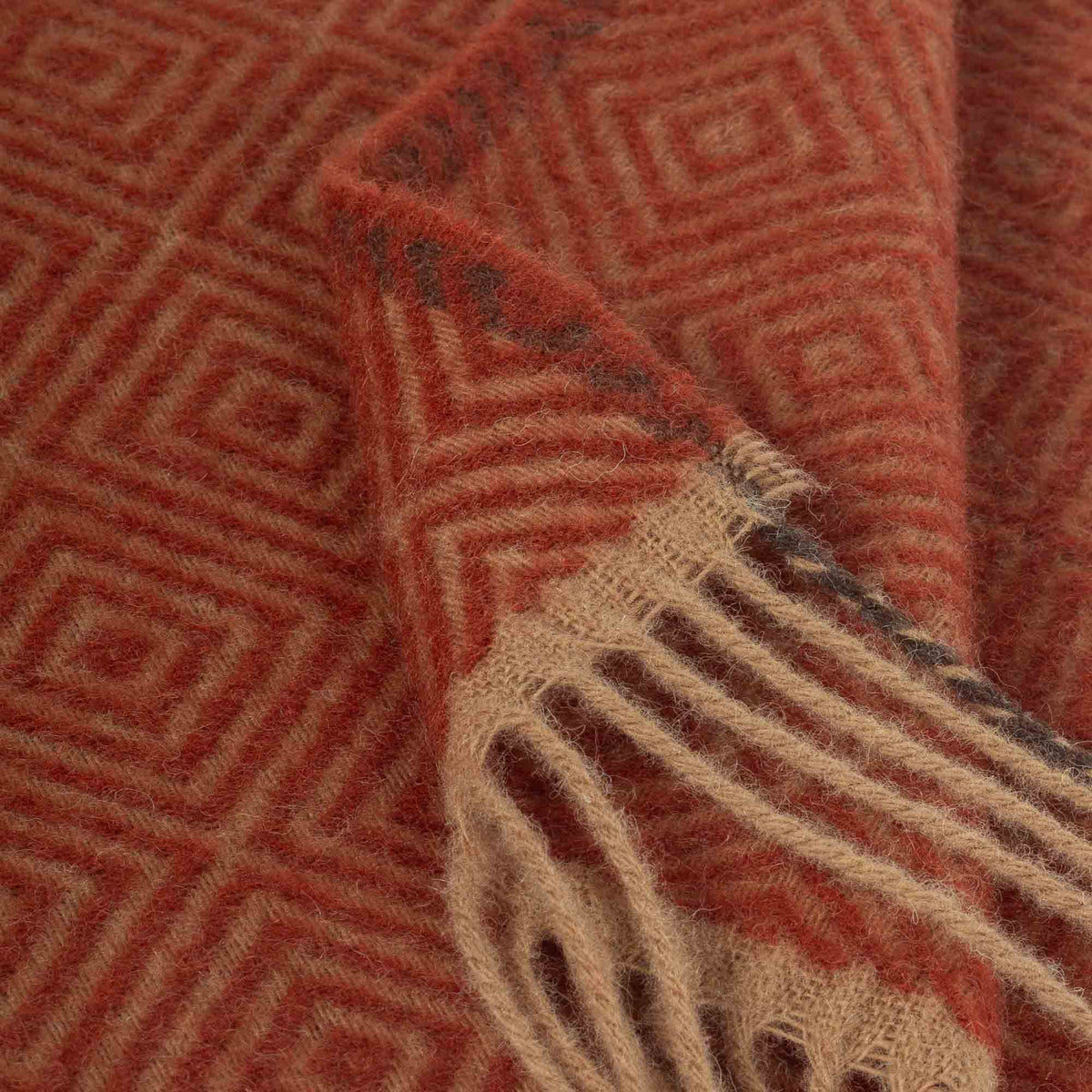 Venezia Warm Red — New Zealand Wool Throw