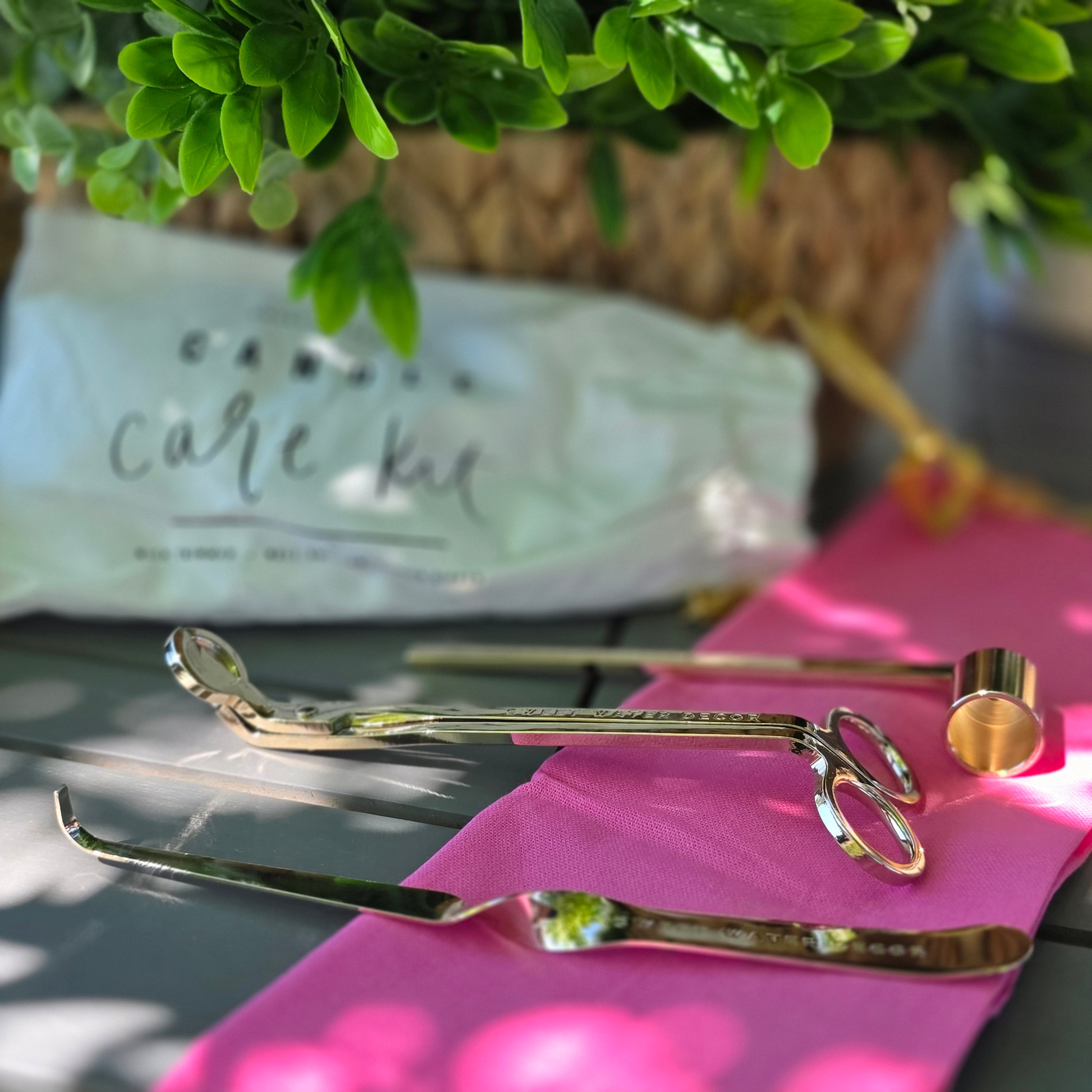 Gold Candle Care Set — Wick Trimmer & Snuffer