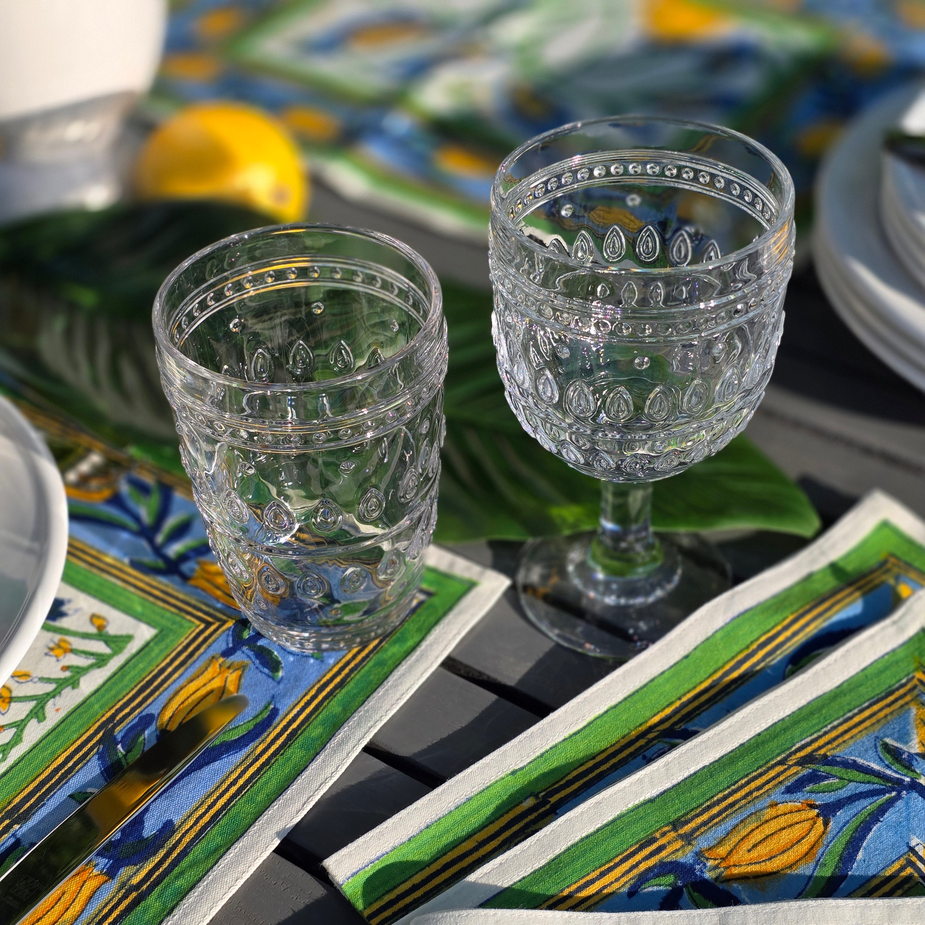 Fez Patterned Stemmed Glasses — Set of 2