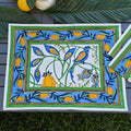 Cotton Hand-Block-Printed Placemats — Monet’s Kitchen — Set of 4