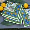 Cotton Hand-Block-Printed Napkins — Monet’s Kitchen — Set of 4