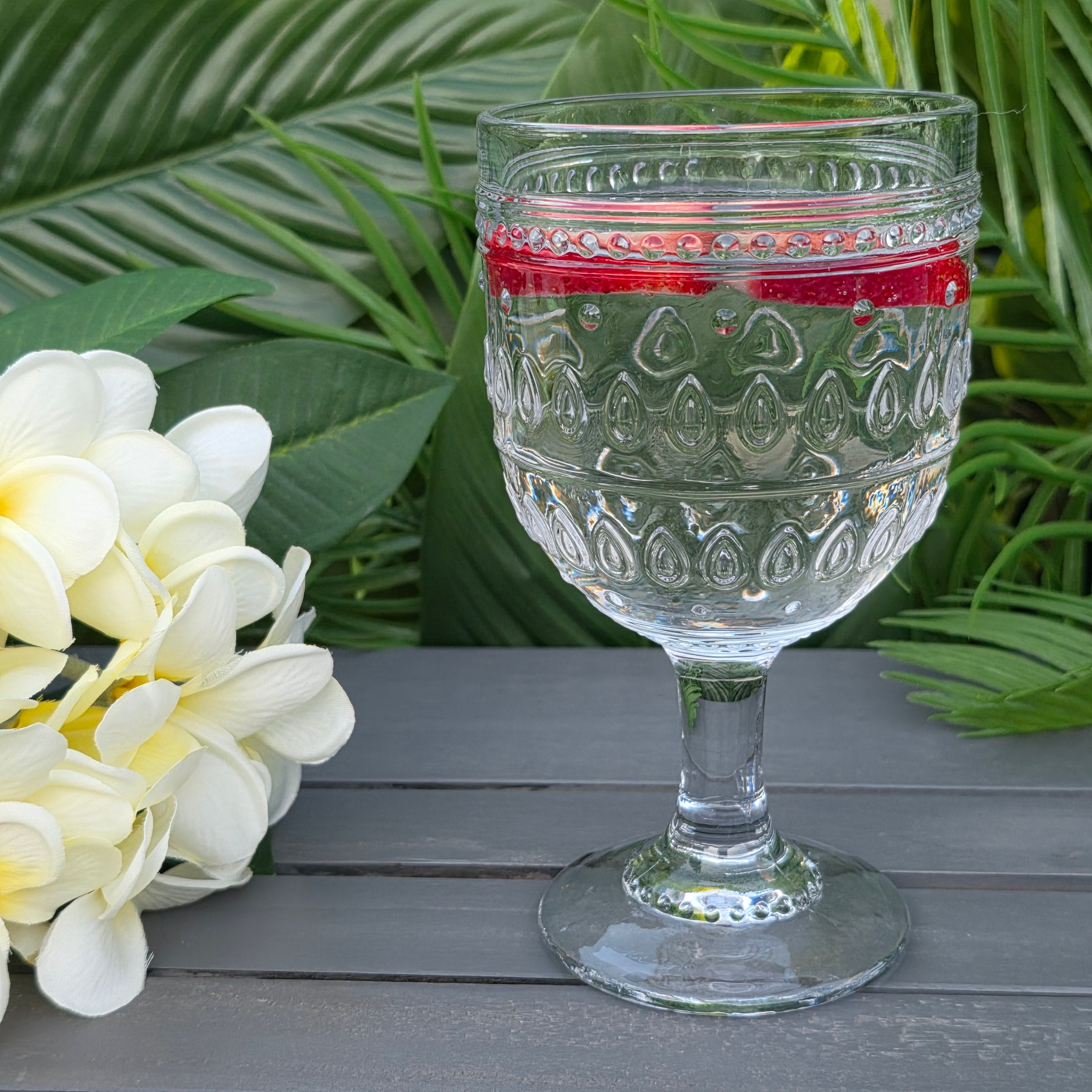 Fez Patterned Stemmed Glasses — Set of 2