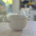 Classic White Ceramic Soup Crocks, Set of 4