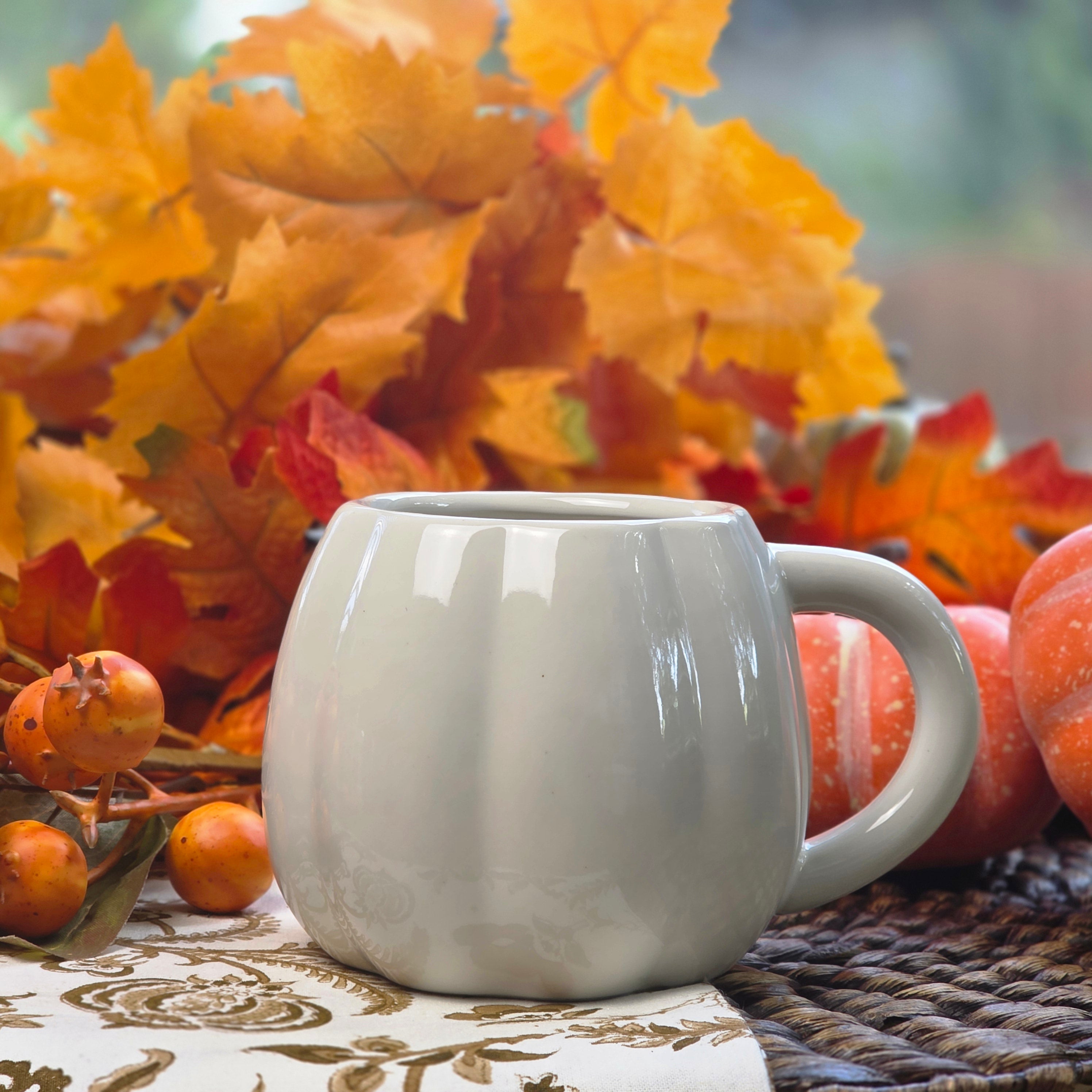 Autum White Pumpkin Mug