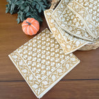 Cotton Hand-Block-Printed Napkins – Charlotte Caramel, Set of 4