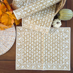 Cotton Hand-Block-Printed Placemats – Charlotte Caramel, Set of 4