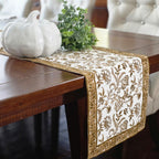 Cotton Hand-Block-Printed Table Runner - Lilibet Mocha