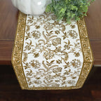 Cotton Hand-Block-Printed Table Runner - Lilibet Mocha