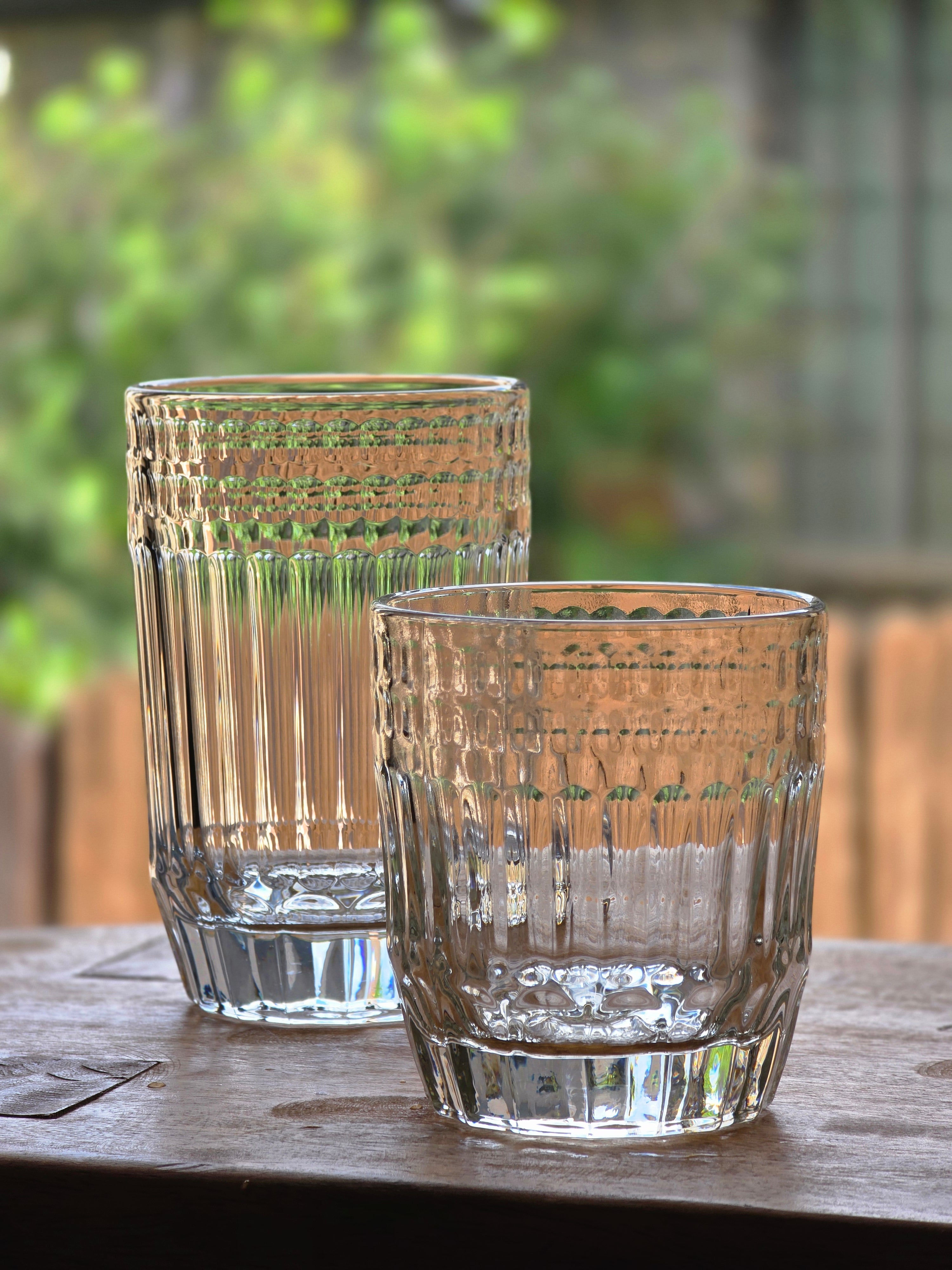 Clear Ribbed Glass Tumblers – CÔTÉS Elegance, Set of 2