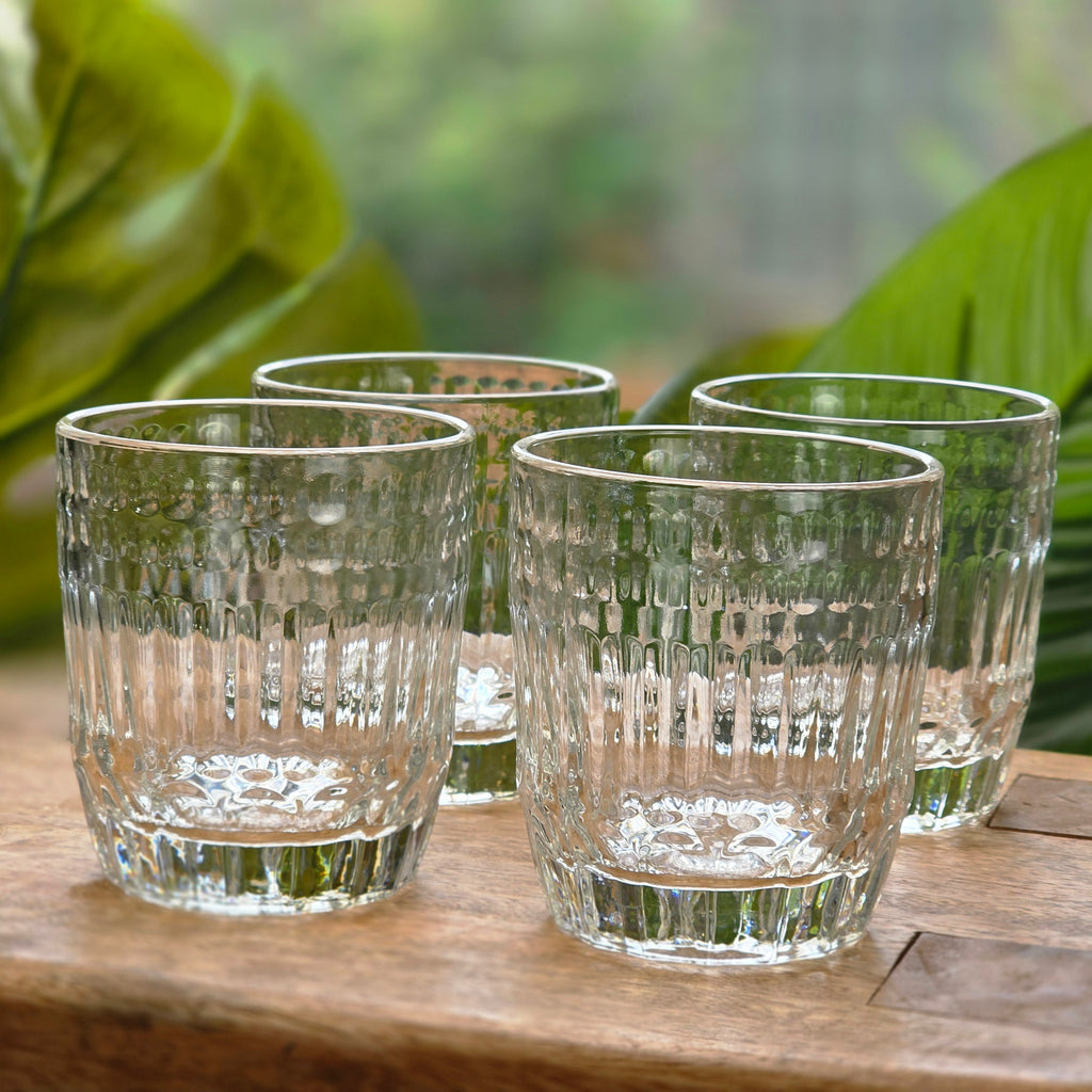 Clear Ribbed Glass Tumblers – CÔTÉS Elegance, Set of 2