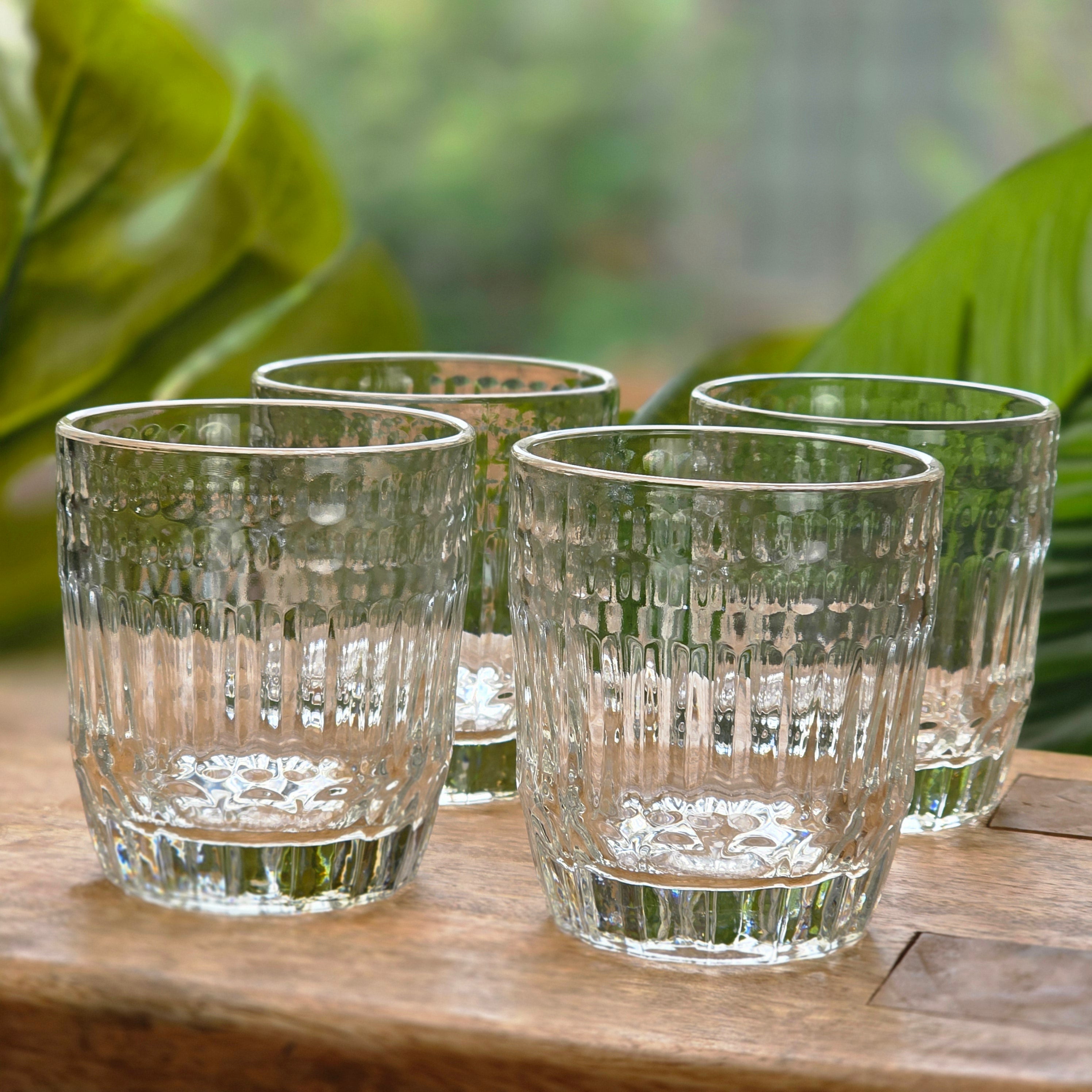 Clear Ribbed Glass Tumblers – CÔTÉS Elegance, Set of 2
