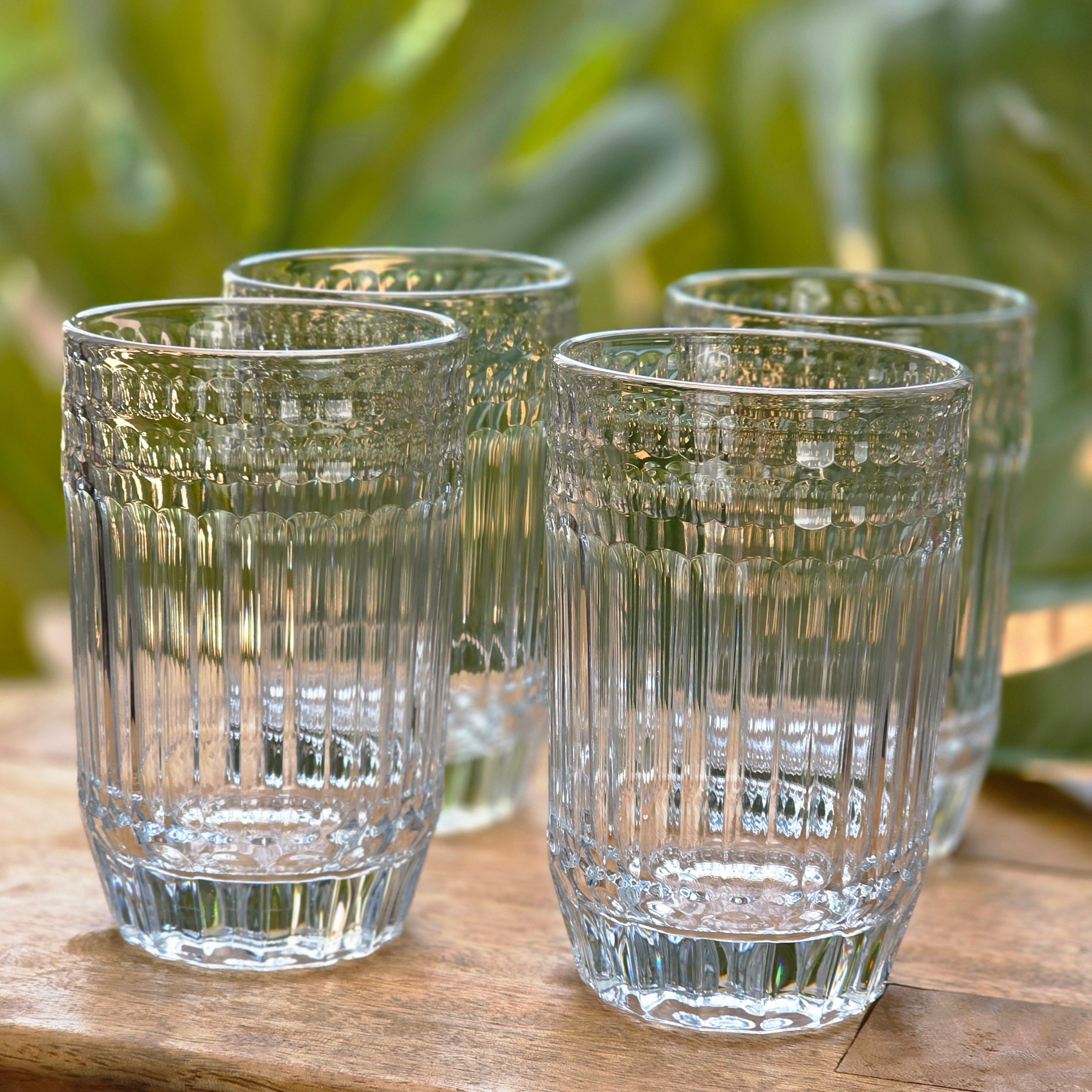 Clear Ribbed Iced Tea Glasses – CÔTÉS Elegance, Set of 2