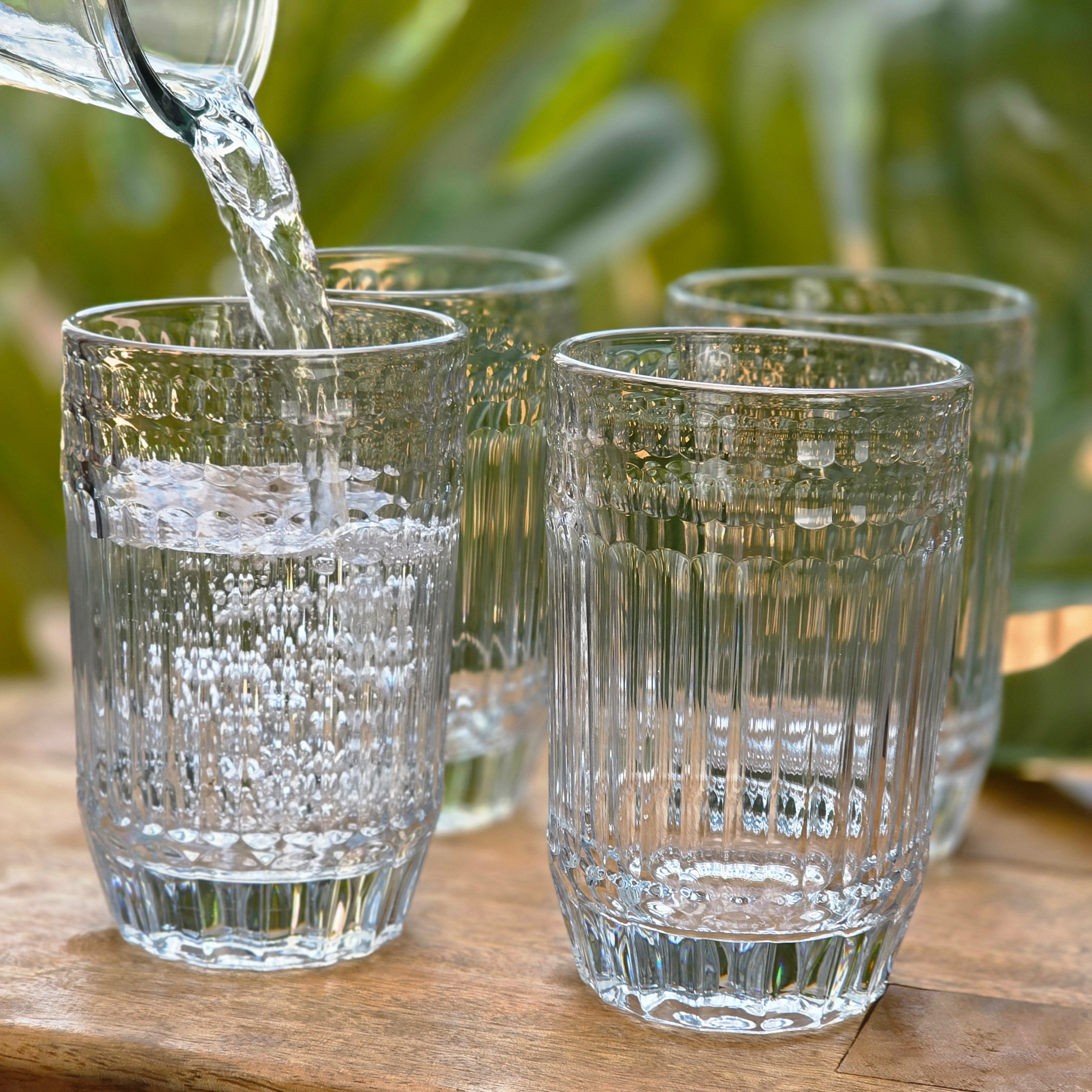 Clear Ribbed Iced Tea Glasses – CÔTÉS Elegance, Set of 2