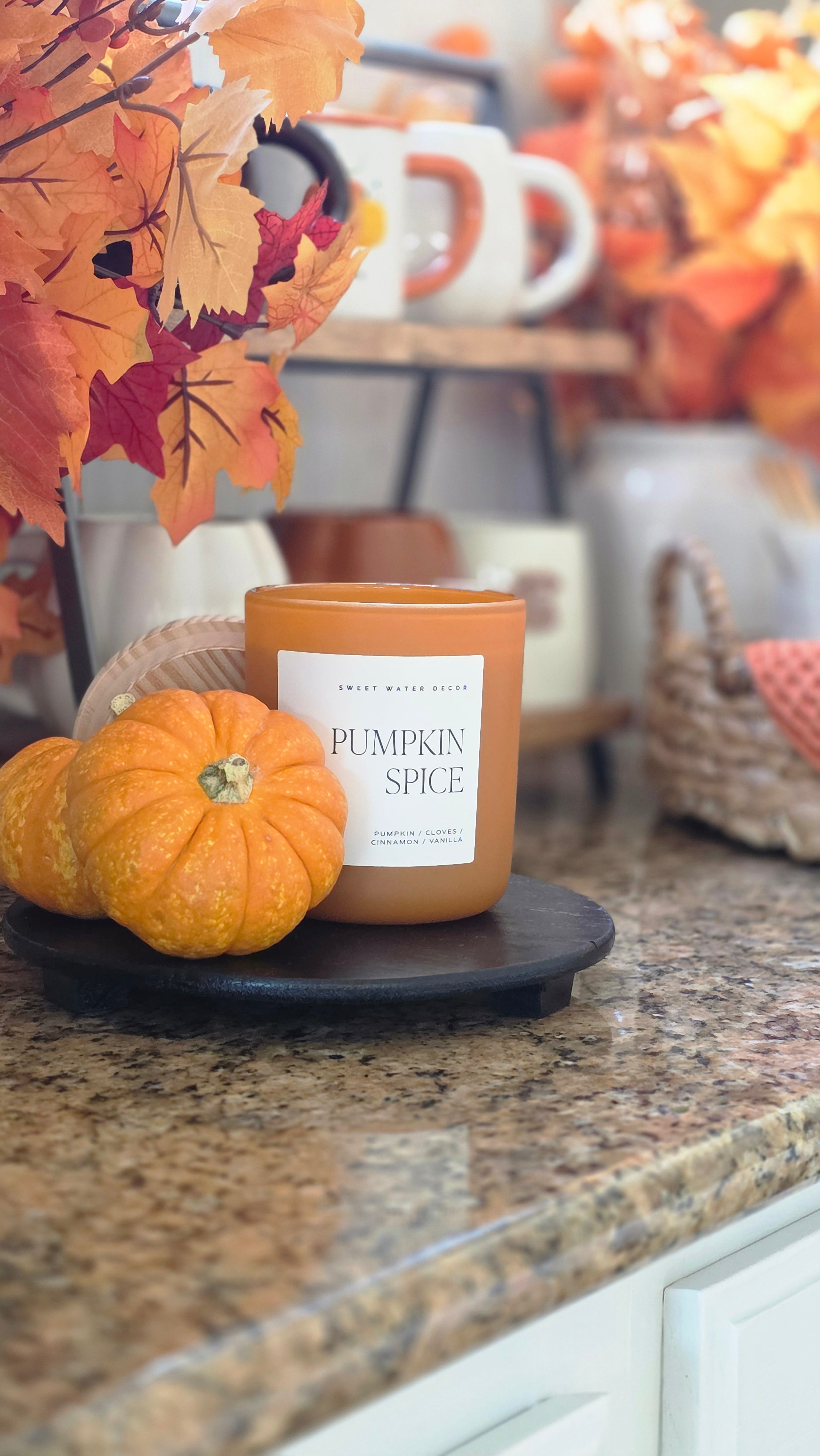 Pumpkin Spice Signature Soy Wax 15 oz Candle in Frosted Orange Glass