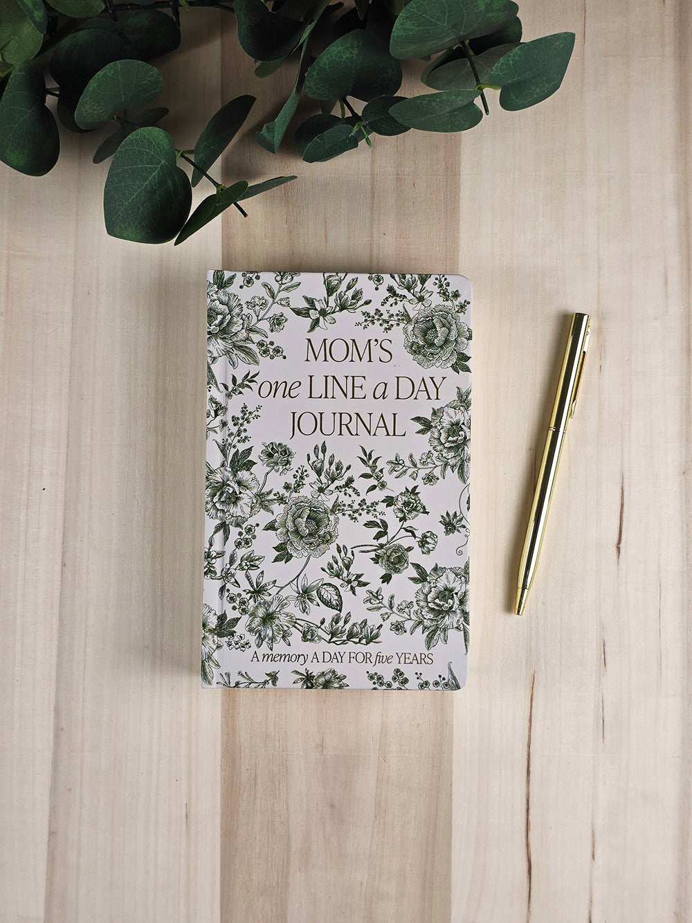 Mom’s One Line a Day Journal — Green Delft & Gold Foil