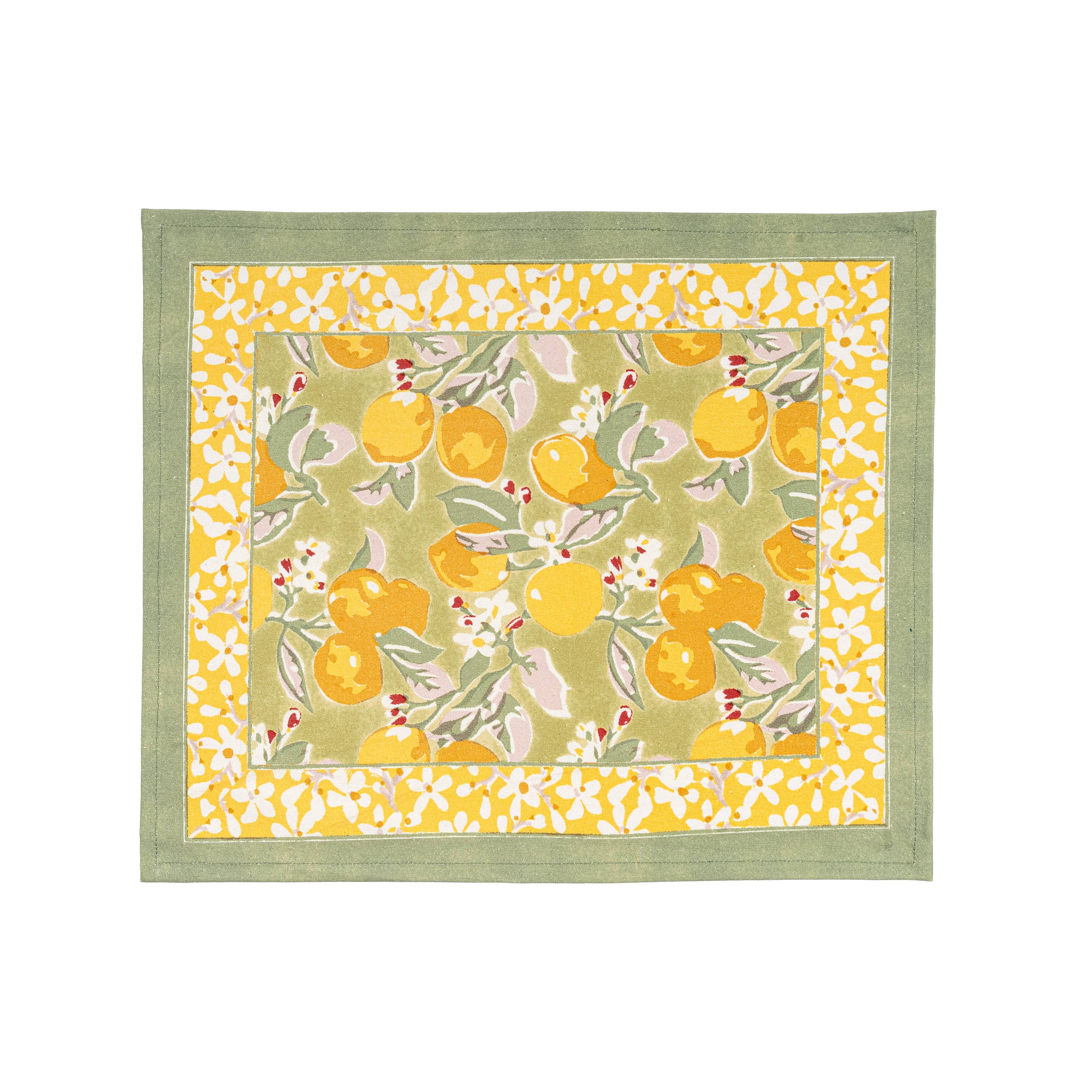 Citron Blossom Cotton Placemats — Set of 4