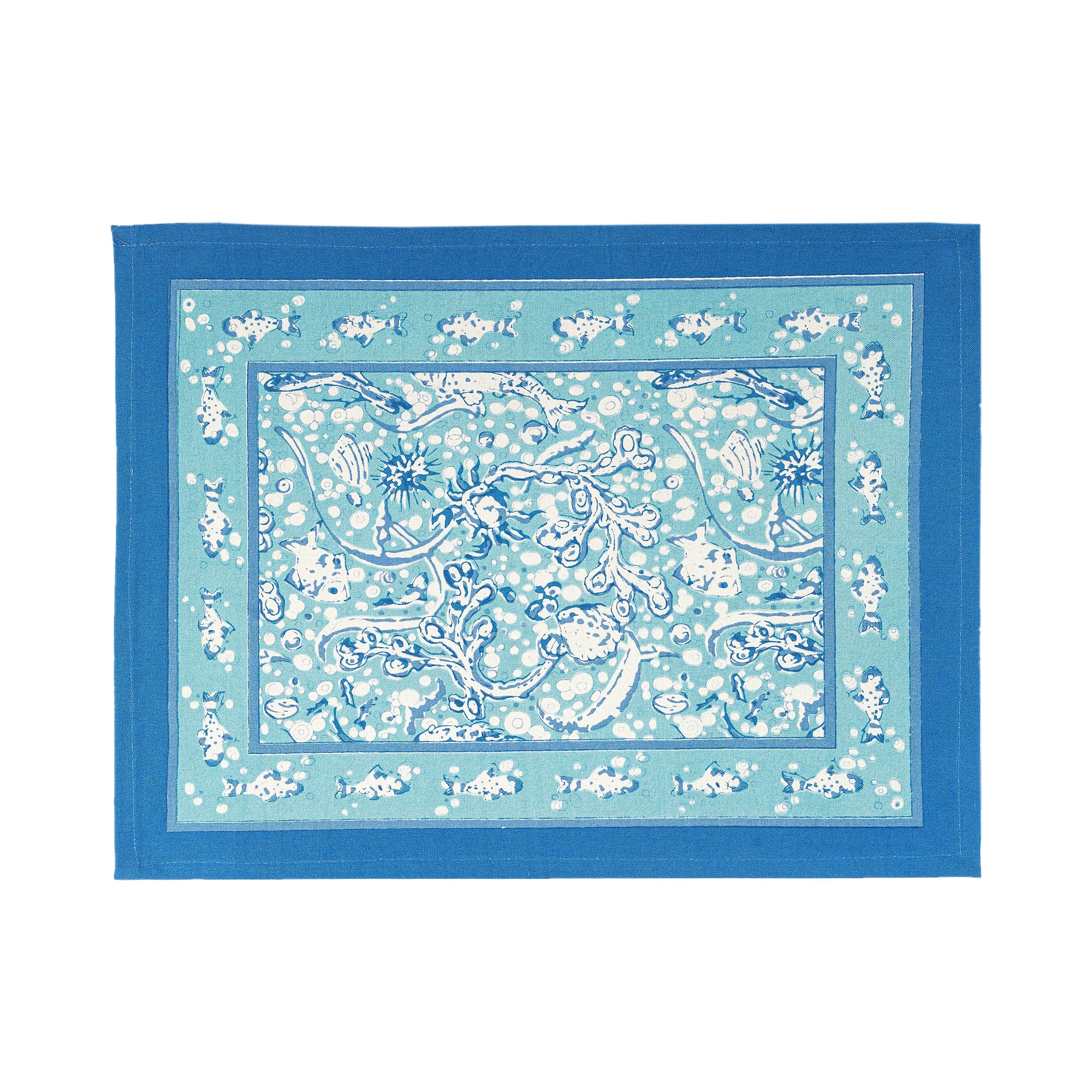 Coastal Sea Life Cotton Placemats — Set of 4