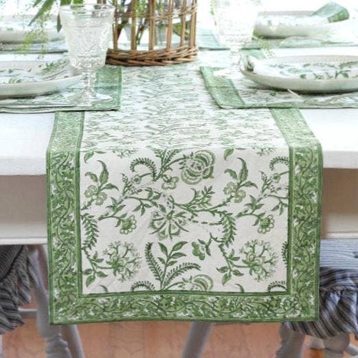 Lilibet Green — Cotton Table Runner