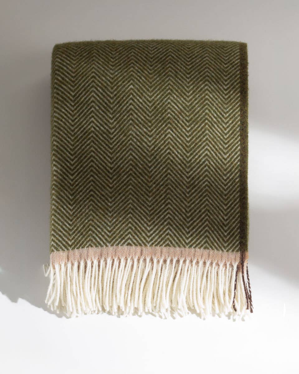 Denver Olive — New Zealand Wool Throw