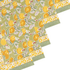 Citron Blossom Cotton Napkins — Set of 4