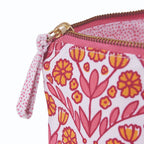 Pink Floral Canvas Pouch