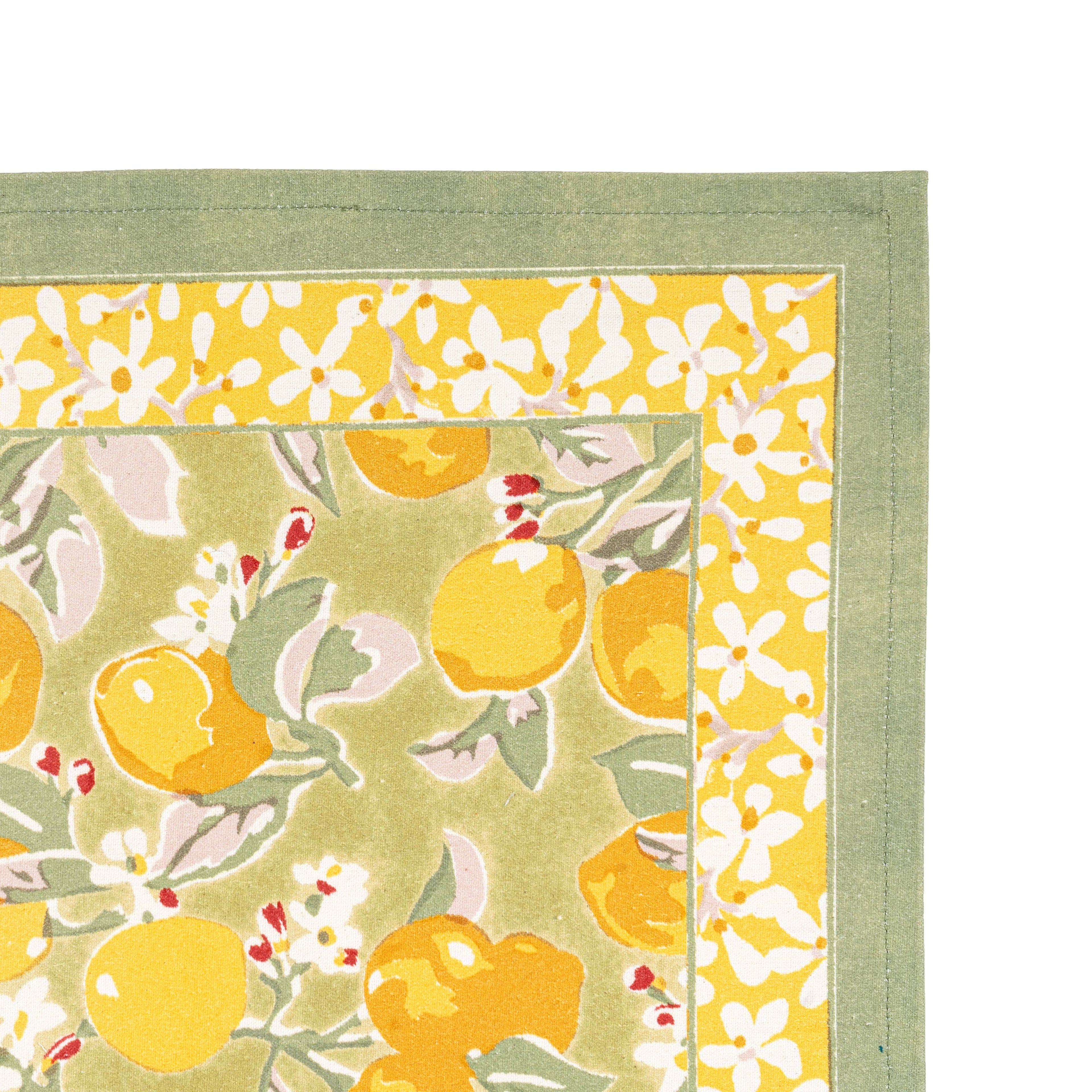 Citron Blossom Cotton Placemats — Set of 4