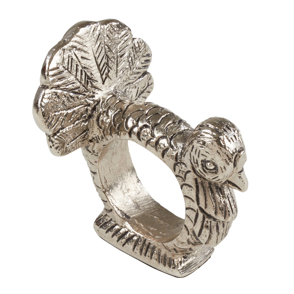 Silver Turkey — Napkin Rings (Set of 4)