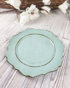 Soft Blue Scalloped Charger, Set of 2