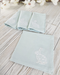 Easter Bunny Cotton Napkins, Mist — Set of 4