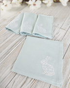 Easter Bunny Cotton Napkins, Mist — Set of 4