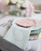 Easter Bunny Cotton Napkins, Mist — Set of 4