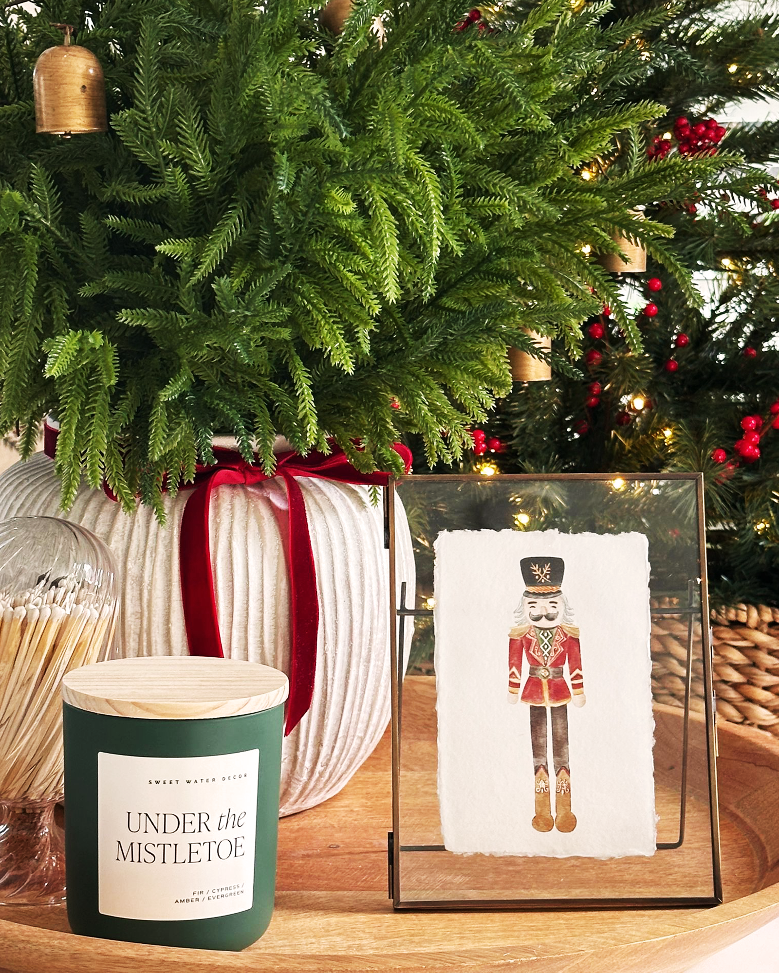 Nutcracker Framed Art in Medium Patina Gold Frame — Holiday Edition