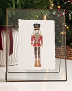 Nutcracker Framed Art in Large Patina Gold Frame — Holiday Edition