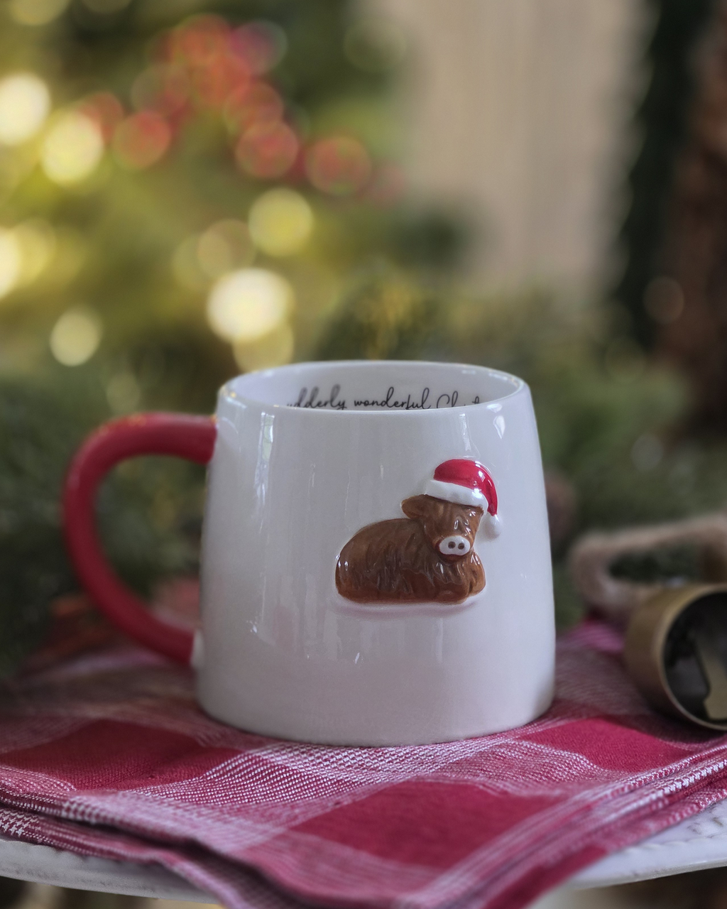 Highland Cow Christmas Mug — Holiday Edition