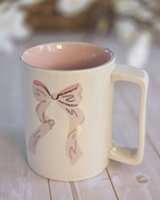 Pink Bow Organic Ceramic Mug — Gold Foil Detail