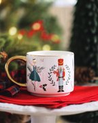 Nutcracker Mug – Fine Bone China with Gold Holiday Detailing