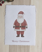 Santa Claus — Custom Name Seasonal Print on Cotton Deckle-Edge Handmade Paper