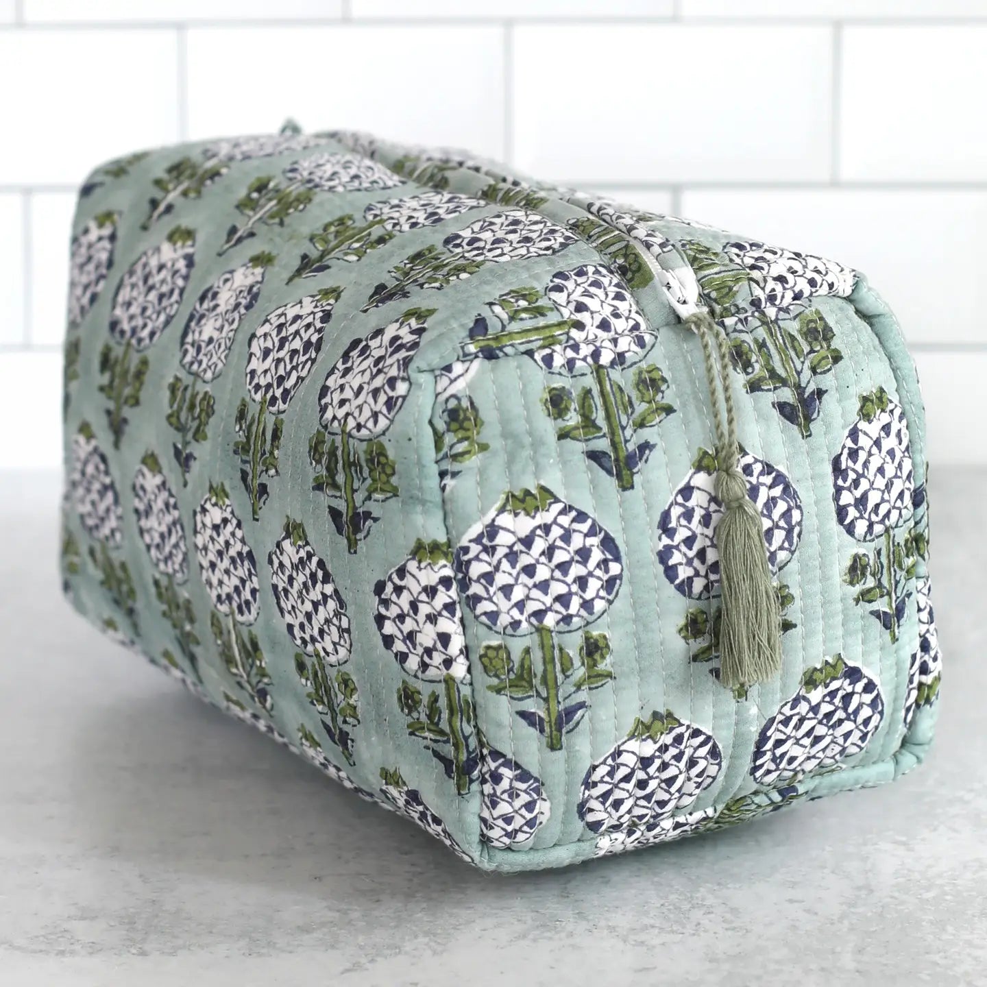 Cotton Hand-Block-Printed Quilted Cosmetic Bags Collection