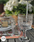 Fez Patterned Stemmed Glasses — Set of 2