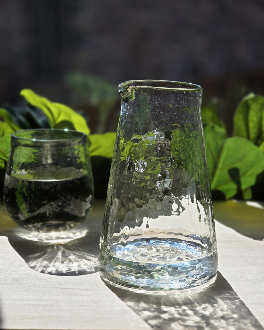 Tapered Clear Glass Carafe