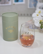 Buzzed Stemless Wine Glass — Gold Detail