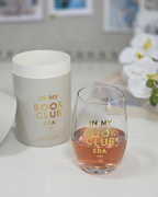 Book Club Stemless Wine Glass — Gold Detail