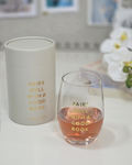 Pairs Well Stemless Wine Glass — Gold Detail