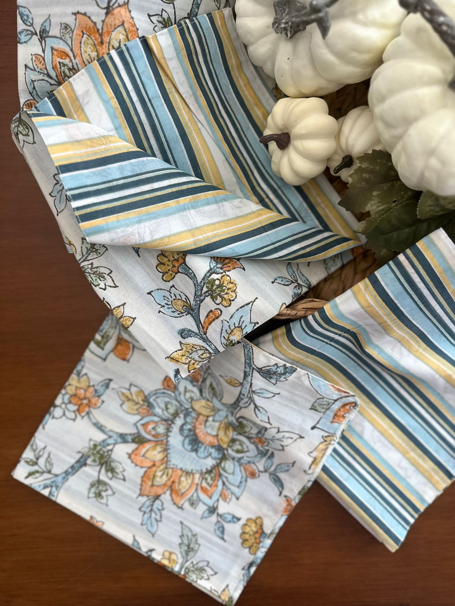 Cotton Reversible Napkins – Ainsley Bloom, Set of 4