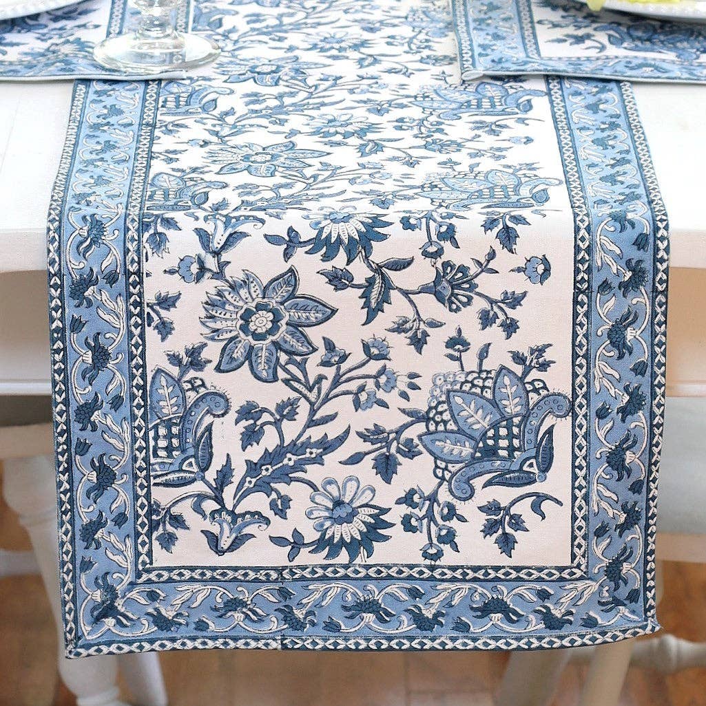 Gayatri Blue — Cotton Table Runner