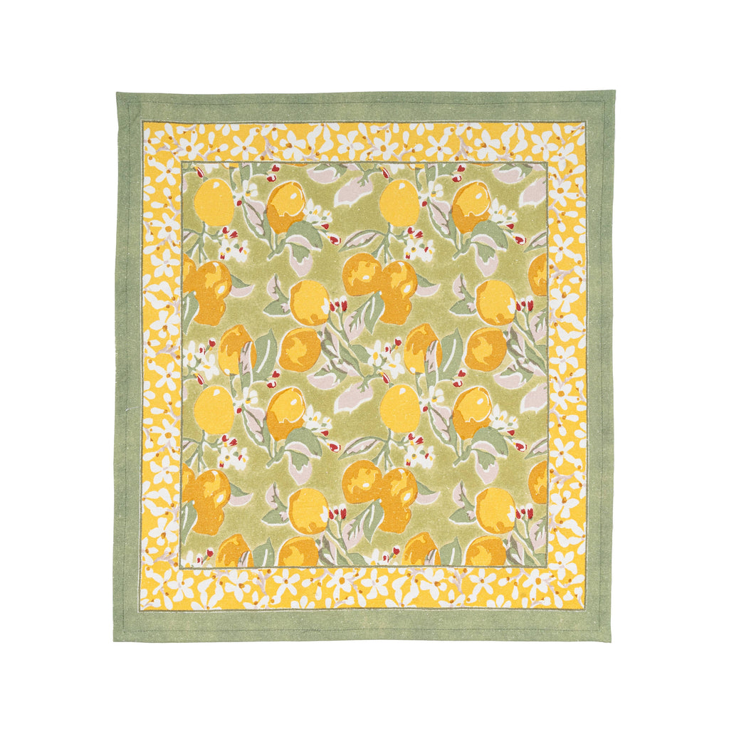 Citron Blossom Cotton Napkins — Set of 4
