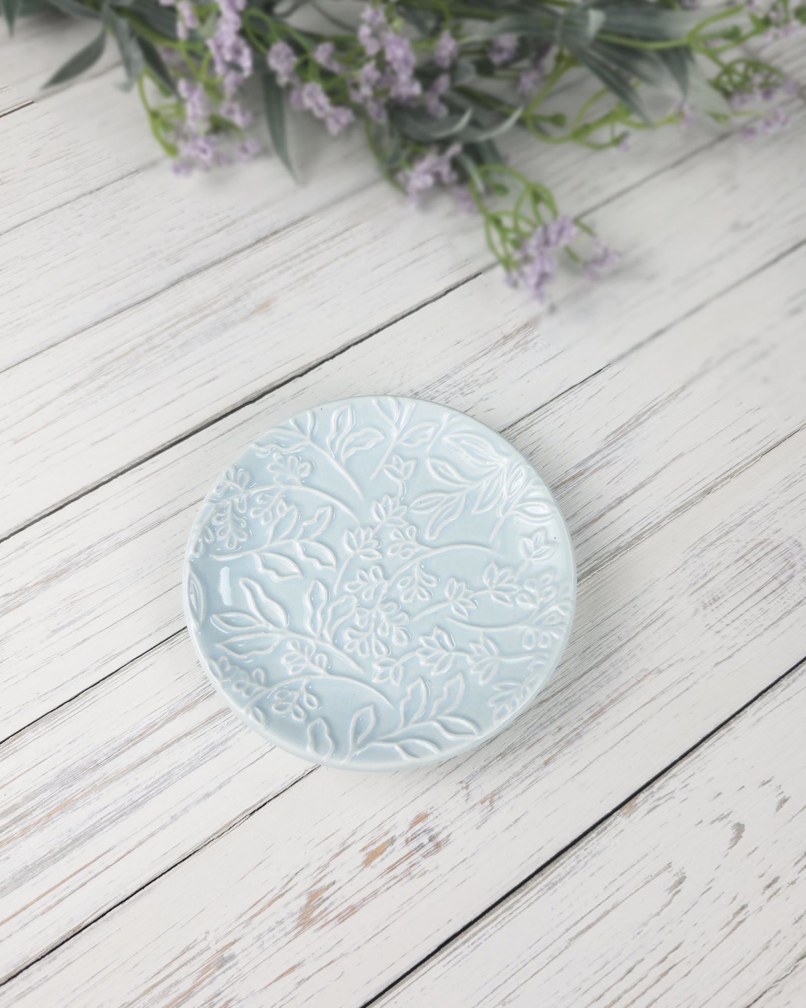 Soft Blue Botanical Petite Plate