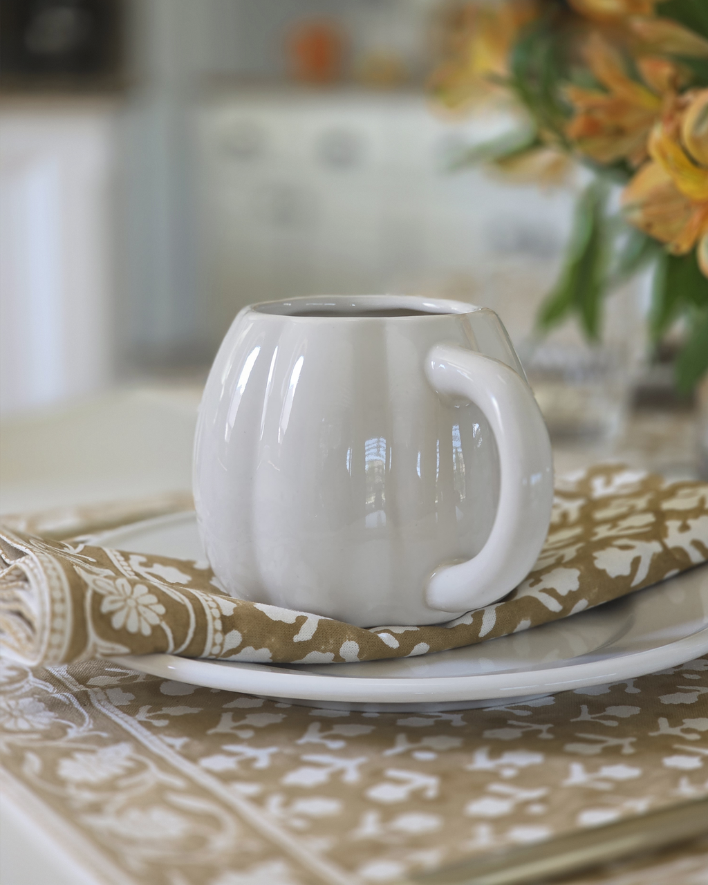 Charlotte Bloom Caramel — Cotton Napkins (Set of 4)