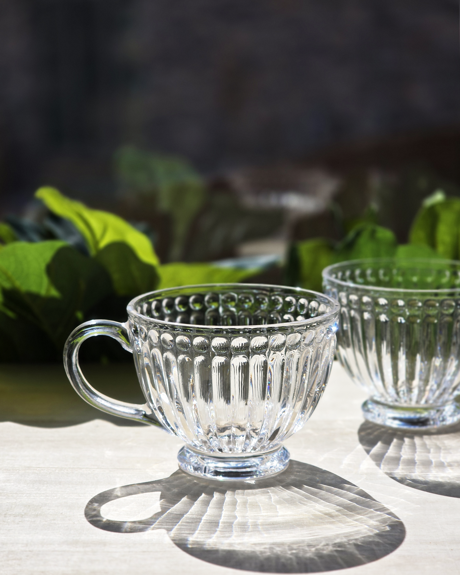 Ribbed Crystal Oversized Coffee Mugs – Set of 2