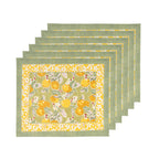 Citron Blossom Cotton Placemats — Set of 4